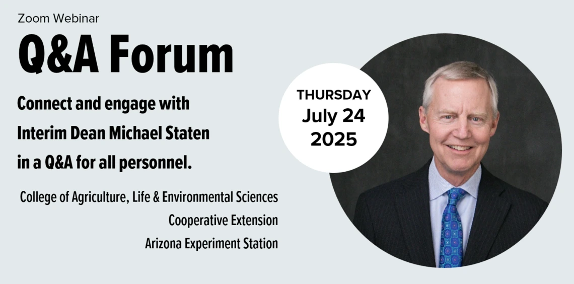 Name and date of webinar and portrait of Dr. Staten