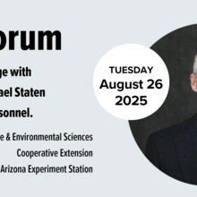Name and date of event with photo of host, Michael Staten